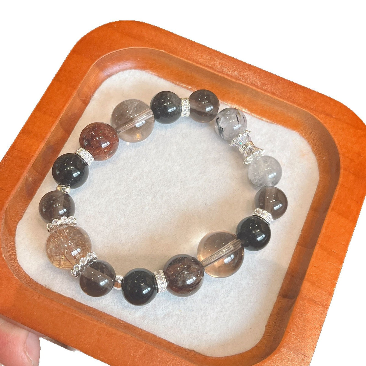 Obsidian- und Rutil-Quarz-Armband – Bild 3 | LuxeStyle