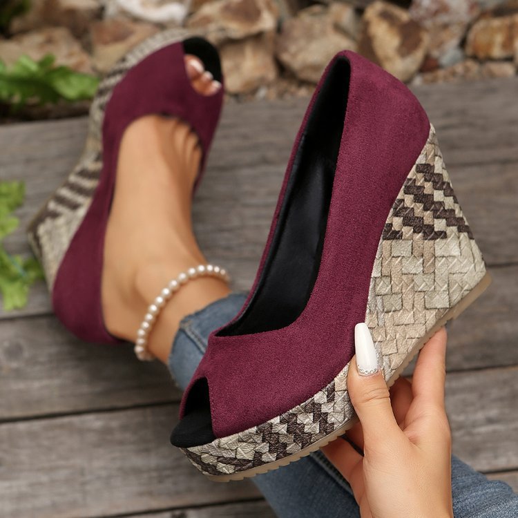 Keilabsatz Peep-Toe Pumps für Damen