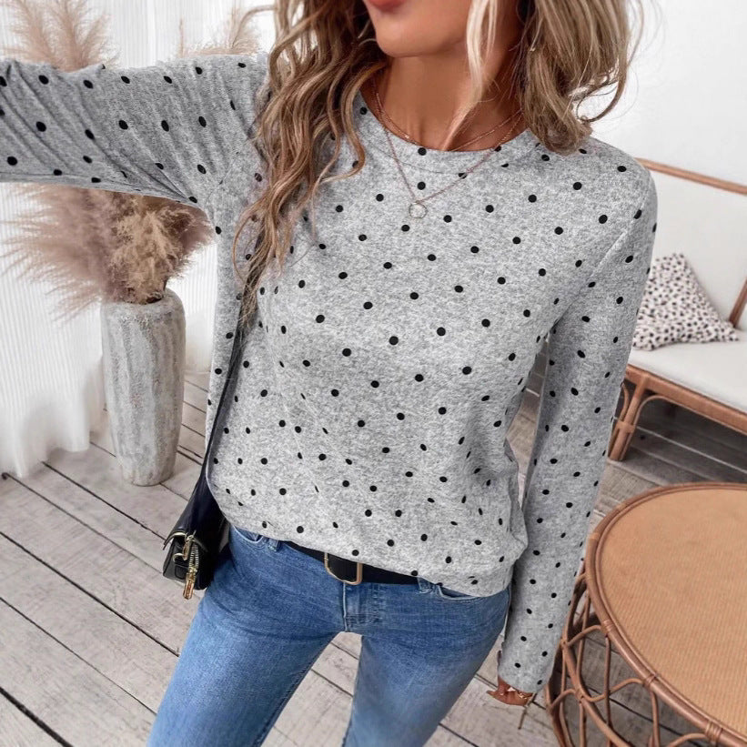 Langarmshirt mit Polka Dots