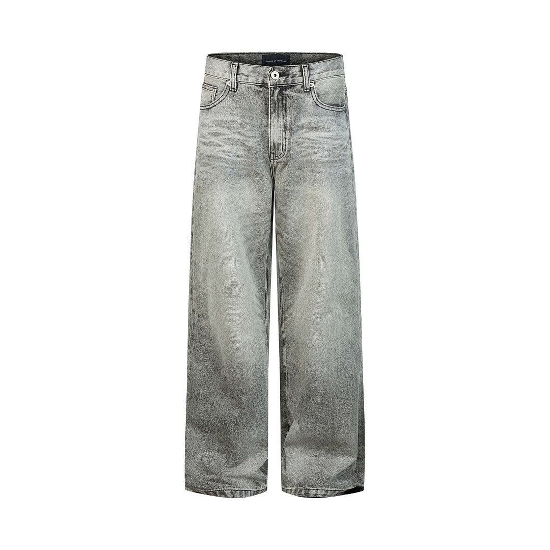 Distressed Washed Denim Jeans