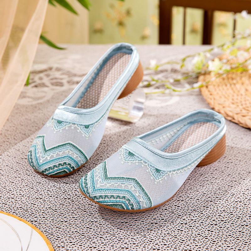 Sommer Mesh Bestickte Flats