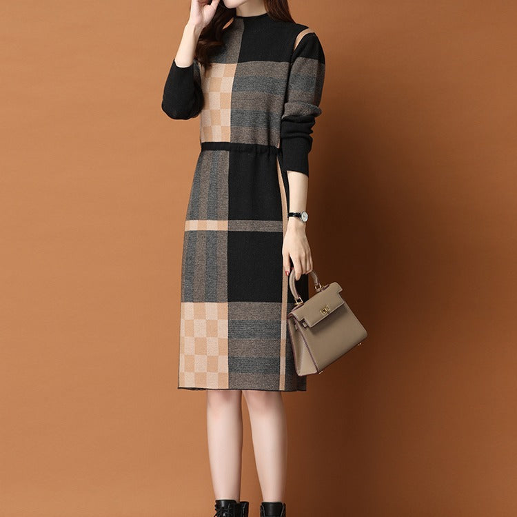 Strickkleid knielang mit langen Ärmeln – Bild 2 | LuxeStyle
