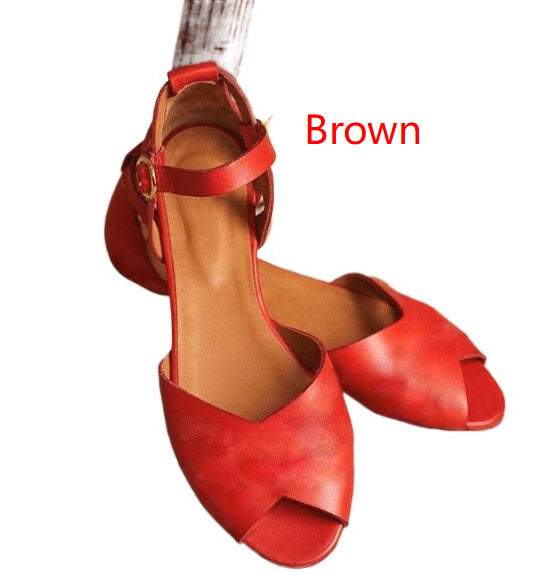 Flache Ledersandalen für Damen | LuxeStyle