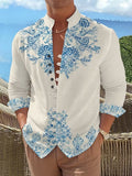 Langärmliges Herren-Mandarin-Kragen-Shirt – Bild 21 | LuxeStyle