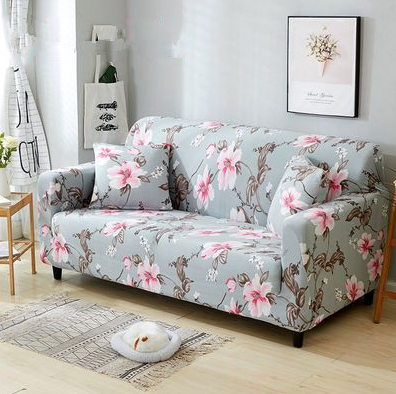Elastischer Sofa-Bezug mit Pflanzenmuster – Bild 4 | LuxeStyle