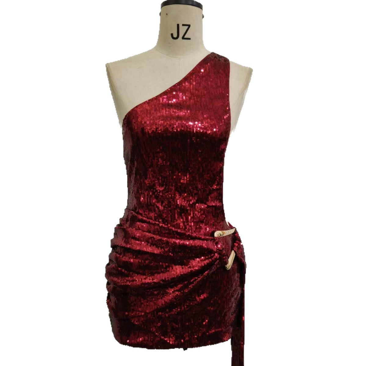 Pailletten-Minikleid mit One-Shoulder-Träger – Bild 1 | LuxeStyle