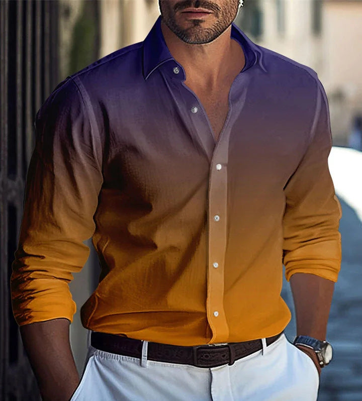 Herren T-Shirt mit Farbverlauf – Bild 5 | LuxeStyle