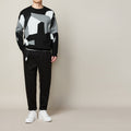 Herren Rundhals-Pullover mit Jacquard-Muster