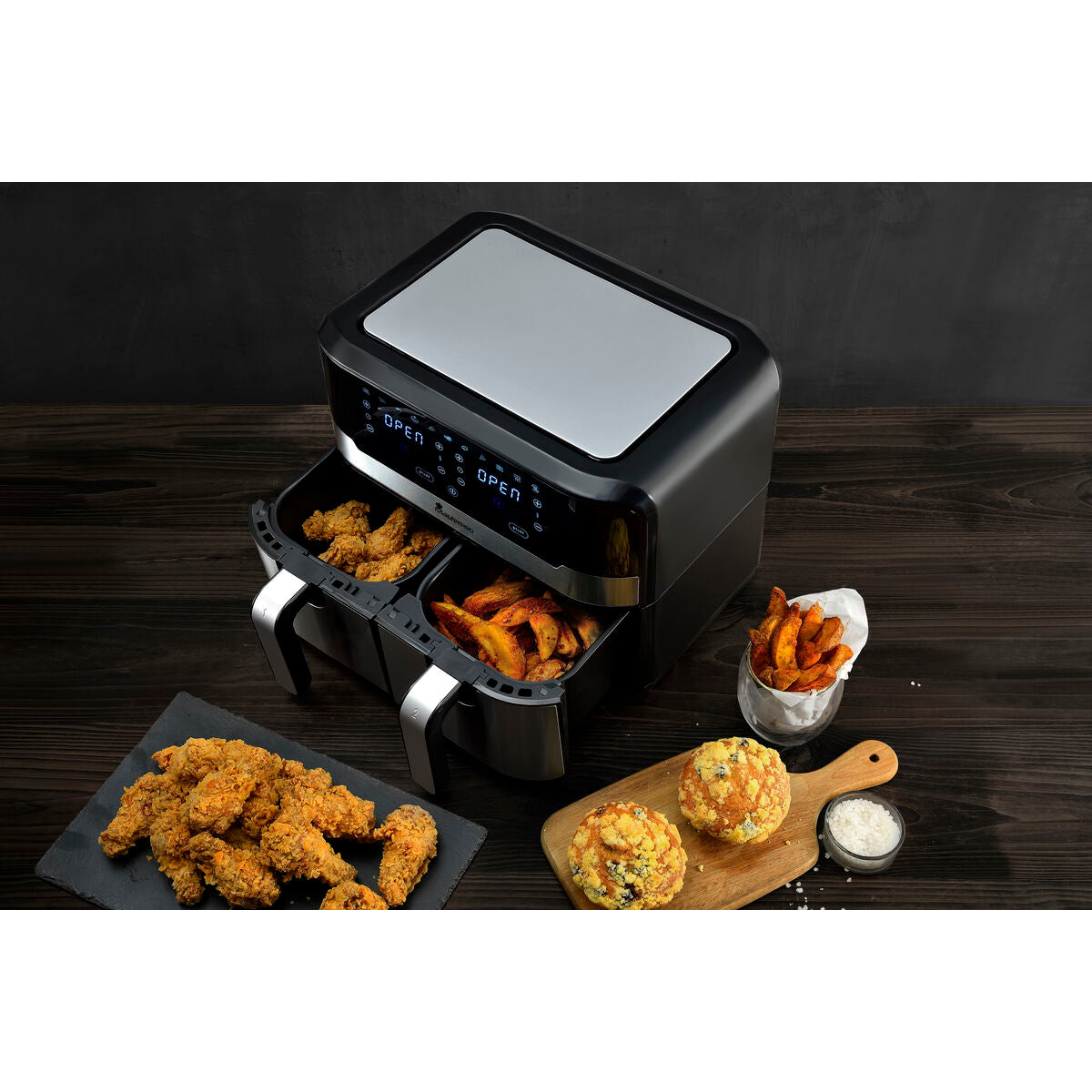 Heißluftfritteuse Masterpro Rocket Duo 900 2400 W 9 L Schwarz