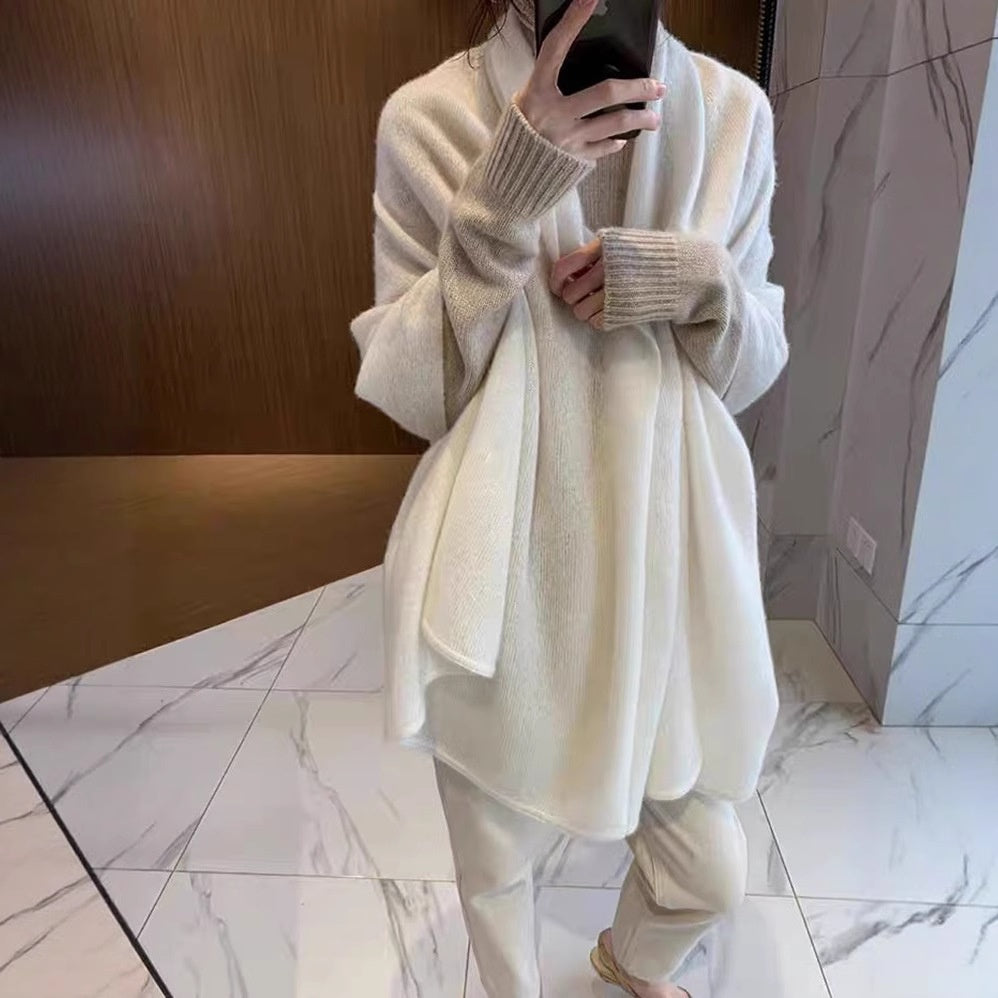 Wollschal für Winter – einfarbig – Bild 6 | LuxeStyle