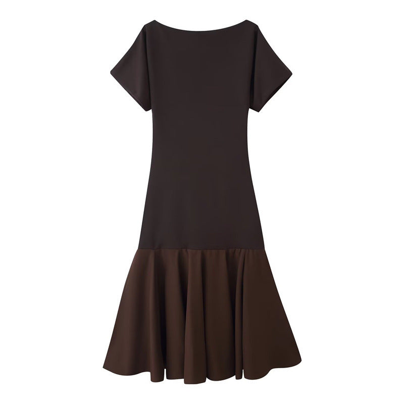 A-Linien Strickkleid mit kurzen Ärmeln – Bild 4 | LuxeStyle