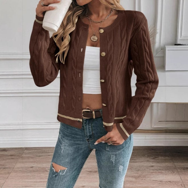 Warmer Strick-Cardigan im Chanel-Stil – Ansicht 2