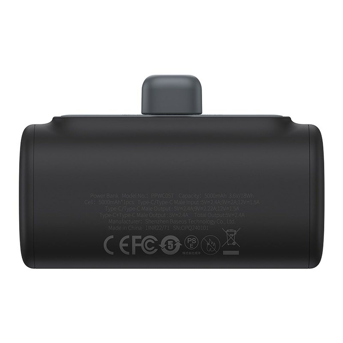 Powerbank Baseus P10068306113-00 Schwarz 5000 mAh
