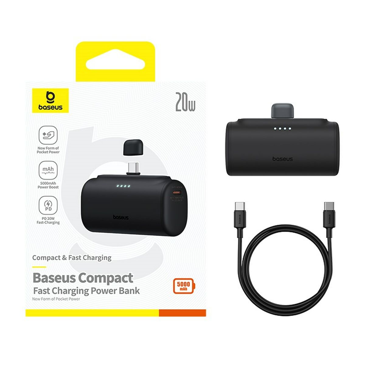 Powerbank Baseus P10068306113-00 Schwarz 5000 mAh