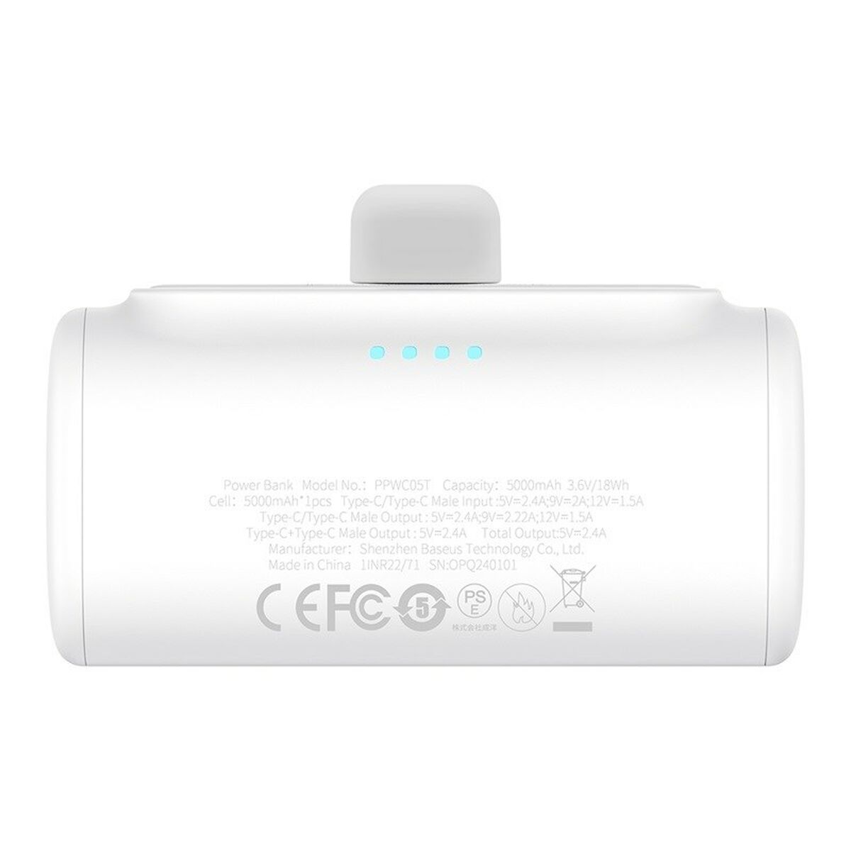 Powerbank Baseus P10068306213-00 Weiß 5000 mAh