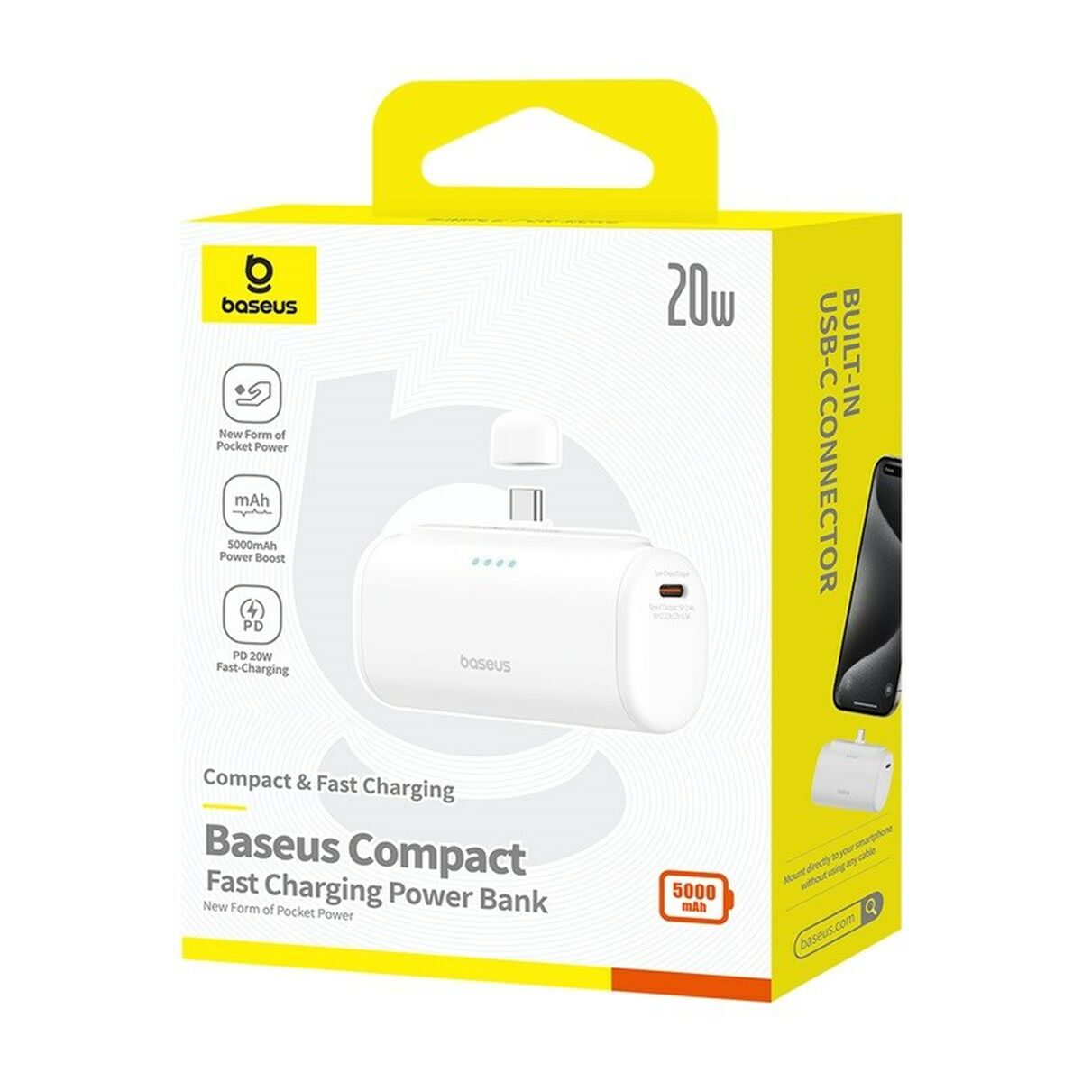 Powerbank Baseus P10068306213-00 Weiß 5000 mAh