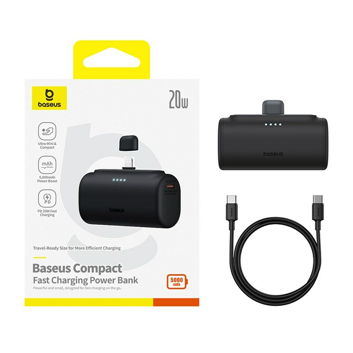 Powerbank Baseus P10068307113-00 Schwarz 5000 mAh