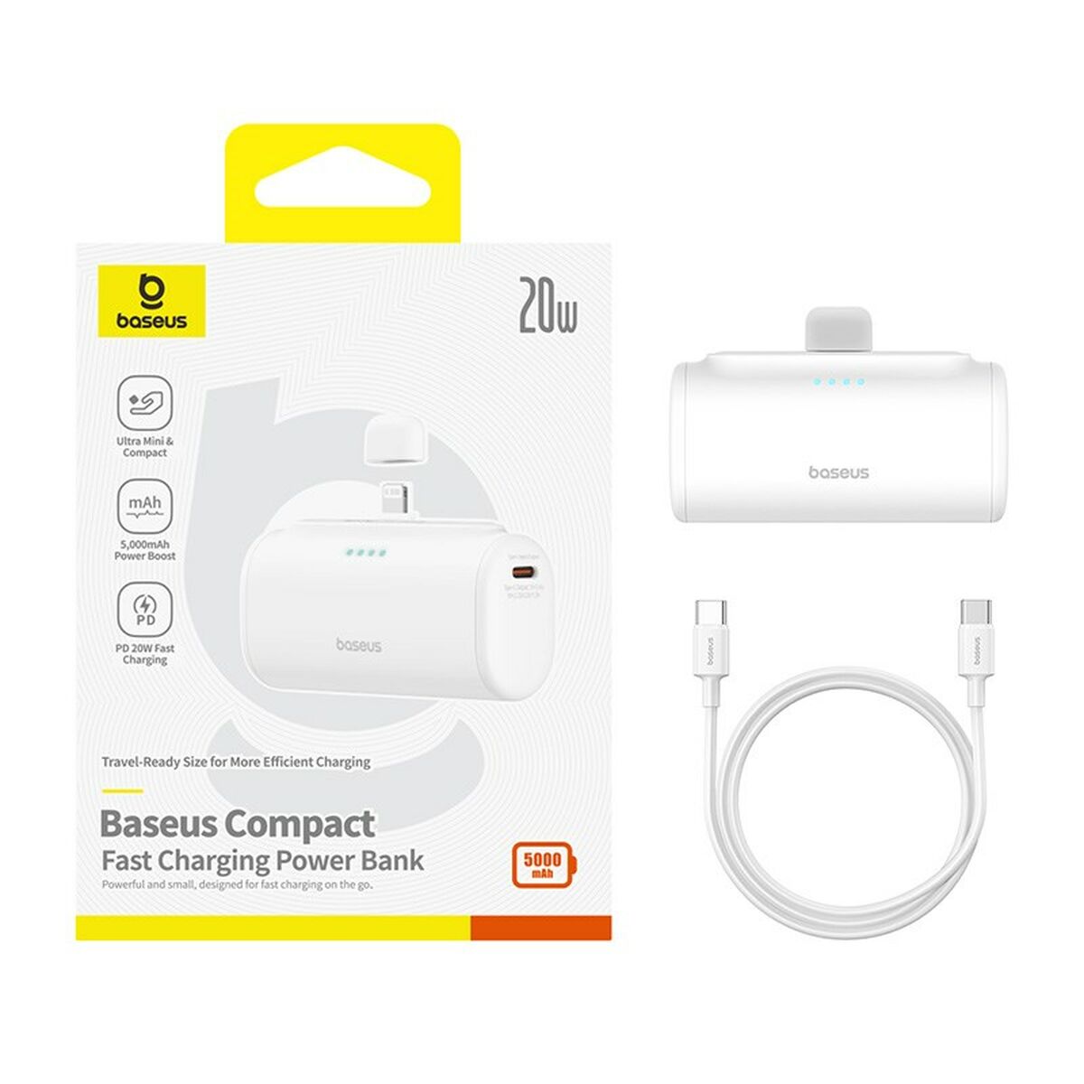 Powerbank Baseus P10068307213-00 Weiß 5000 mAh