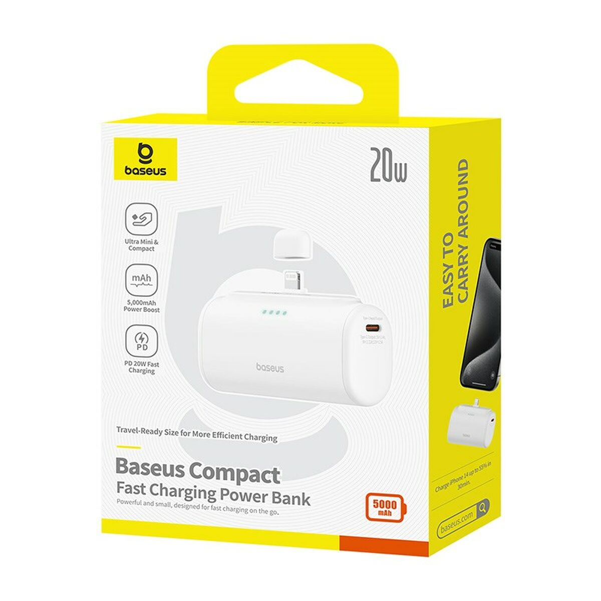 Powerbank Baseus P10068307213-00 Weiß 5000 mAh
