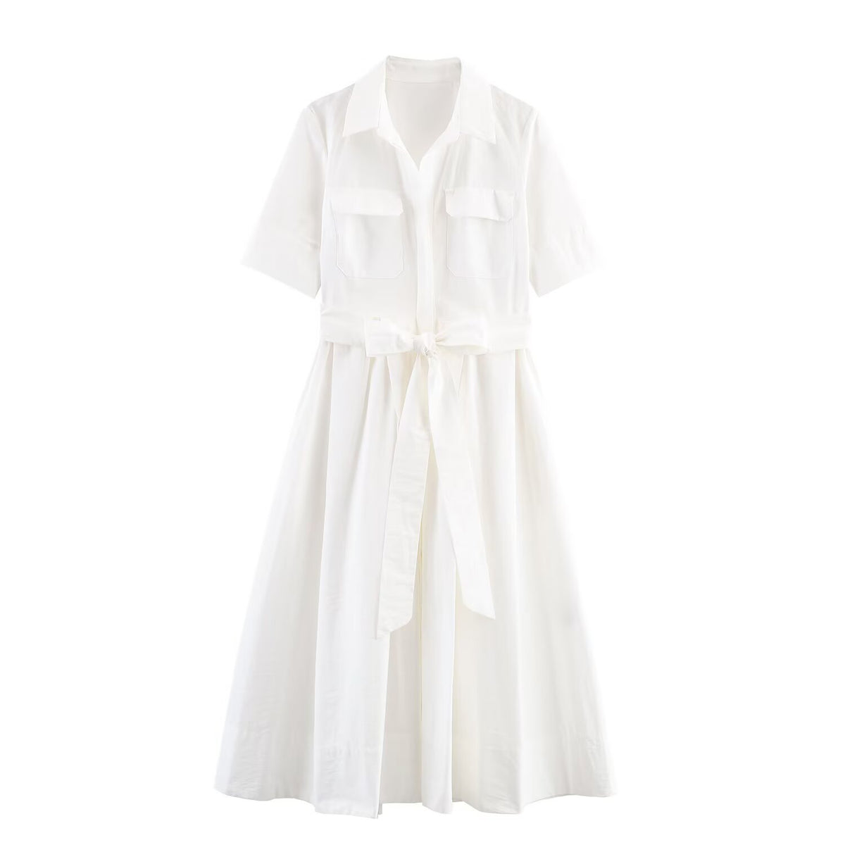 Elegantes Popeline Midi-Kleid für Damen – Bild 3 | LuxeStyle