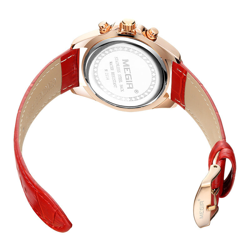 Damen-Quarzuhr mit Lederarmband – Bild 3 | LuxeStyle
