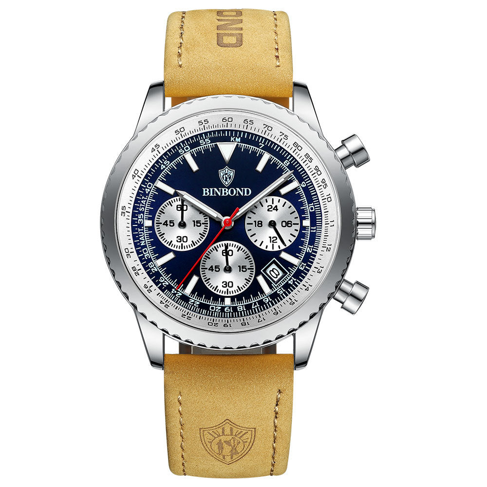Herren Business Armbanduhr mit Lederarmband
