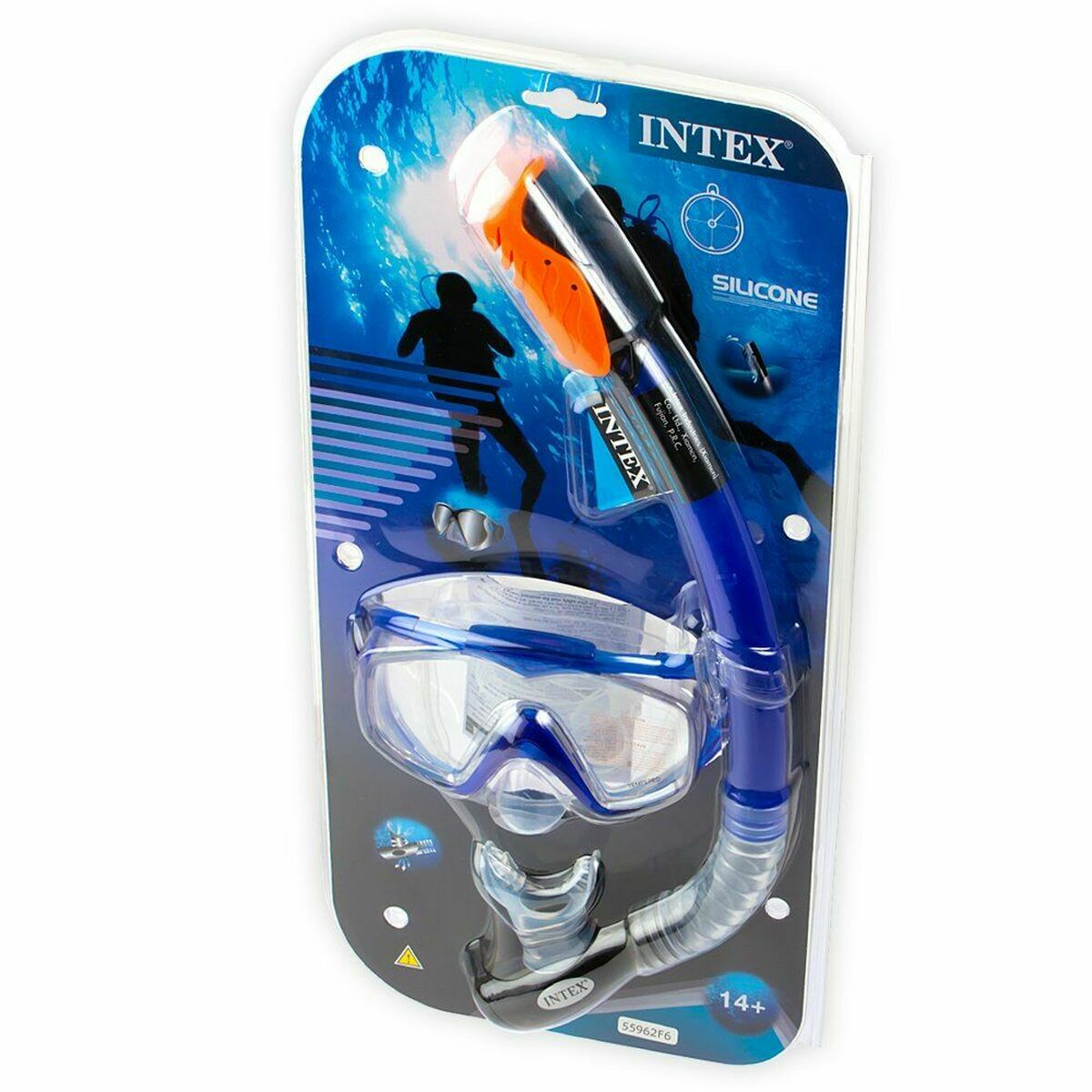 Taucherbrille mit Schnorchel Intex Aqua Pro Swim Blau
