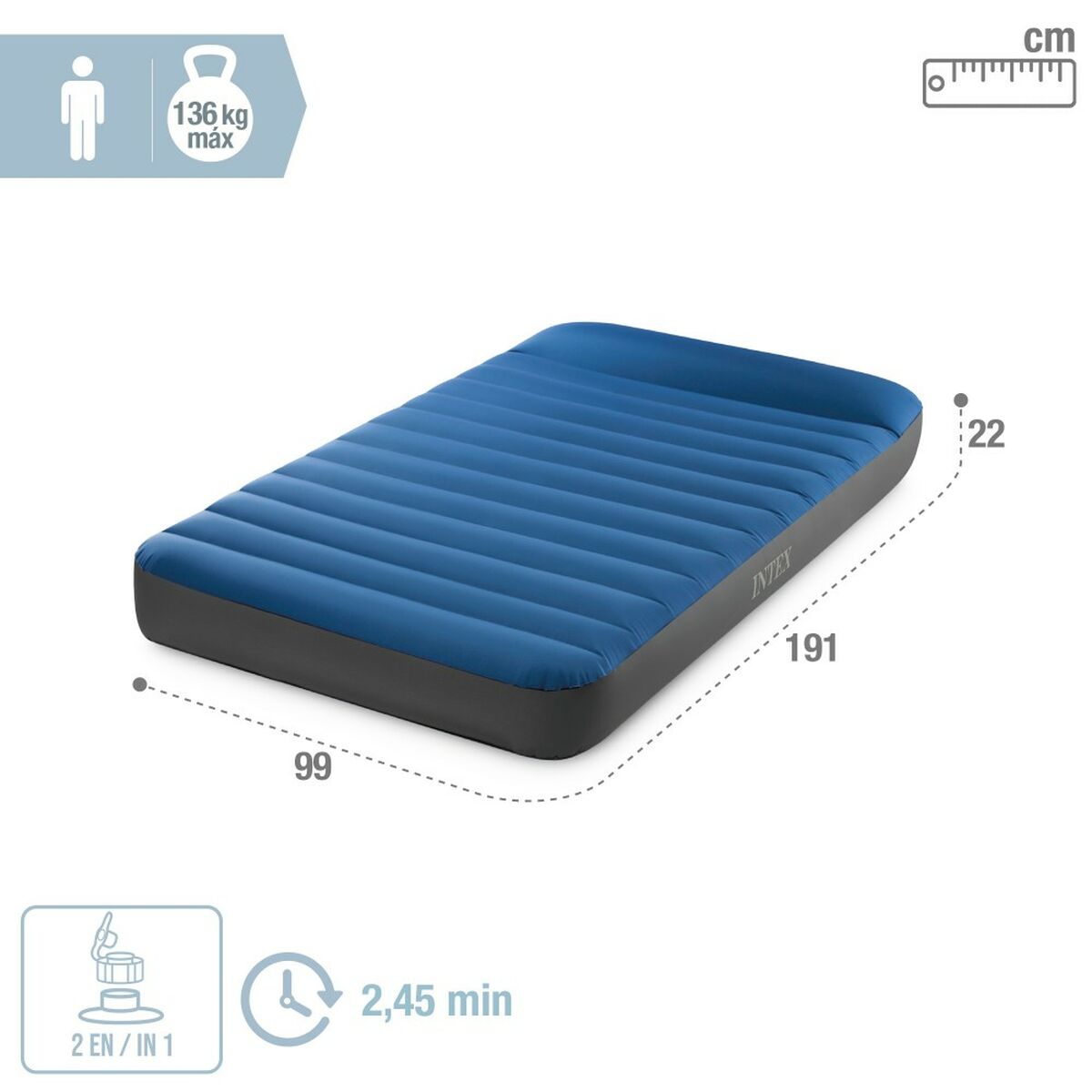 Luftmatratze Intex 99 x 22 x 191 cm