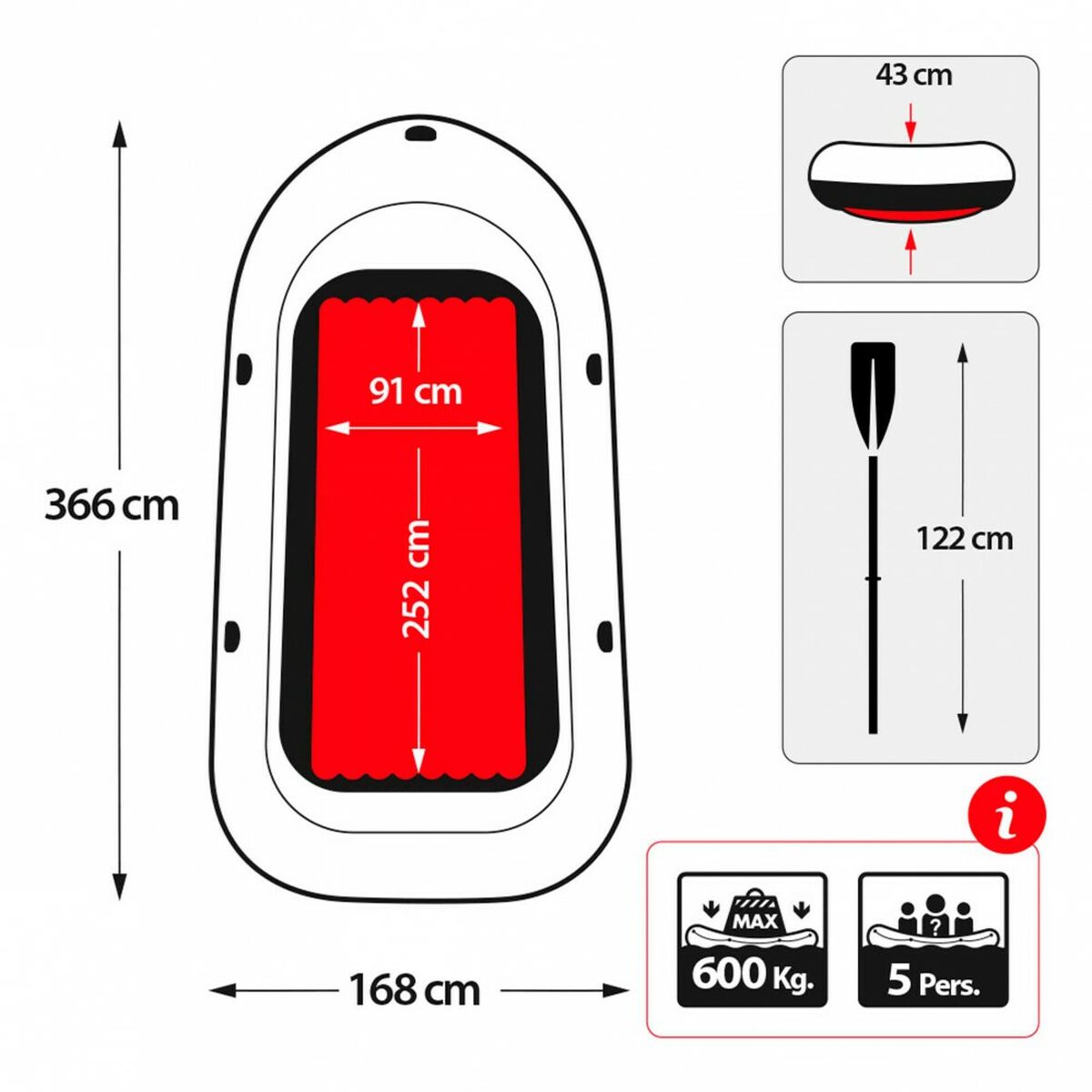 Schlauchboot «Intex Excursion 5» · 5 Personen, 366 cm