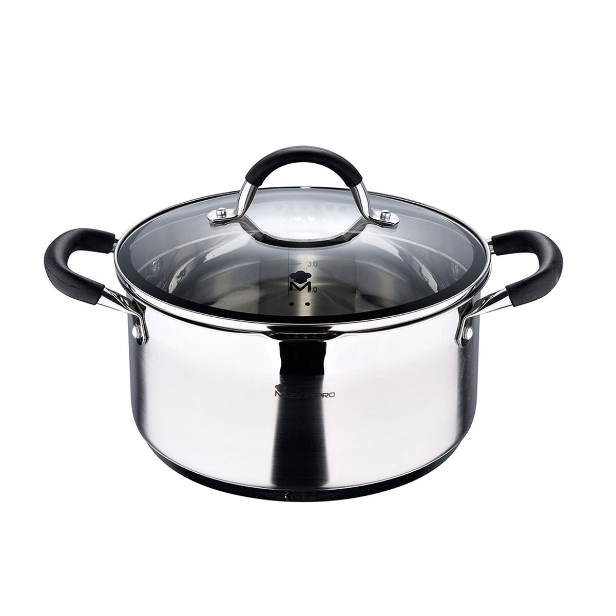Topf mit Deckel Masterpro foodies bgmp-1502-bk 5 L Ø 24 x 12 cm