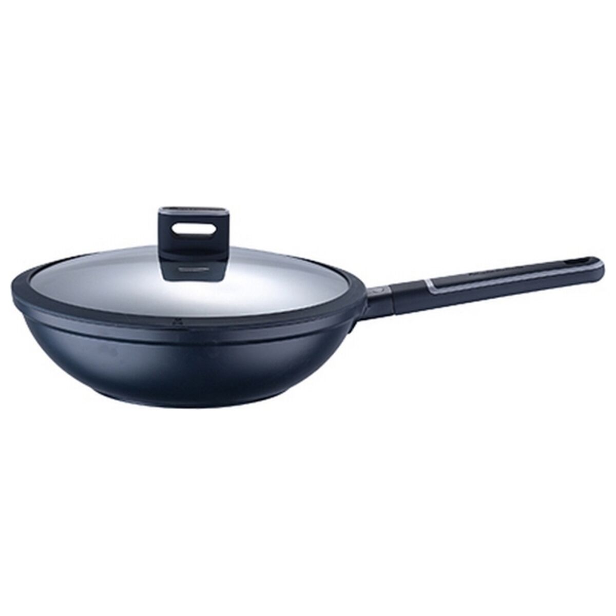 Wok Pfanne Masterpro Indigo Schwarz Aluminium (Ø 28 cm)