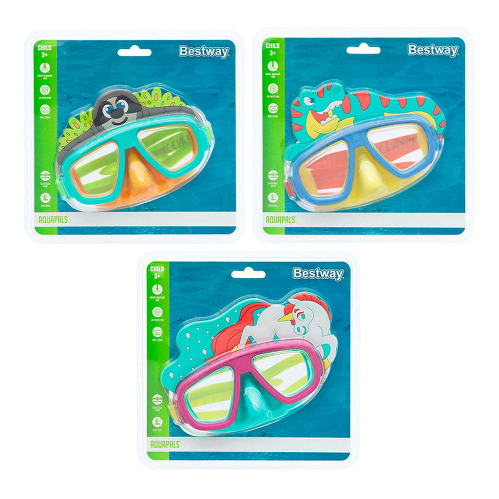 Bestway Tauchmaske Junior Anatomischer Gurt Sortierte Farbe +7 Jahre S
