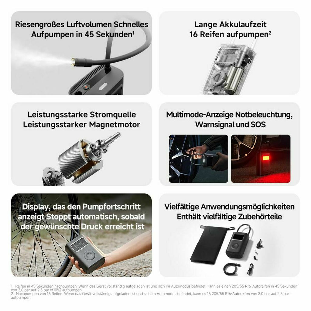 Tragbarer Luftkompressor mit LED Xiaomi BHR9099GL 30 L