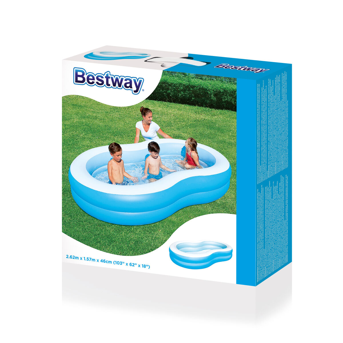 Bestway Aufblasbares Pool 2 Kammern Großer See 262x157x46 cm +3 Jahre