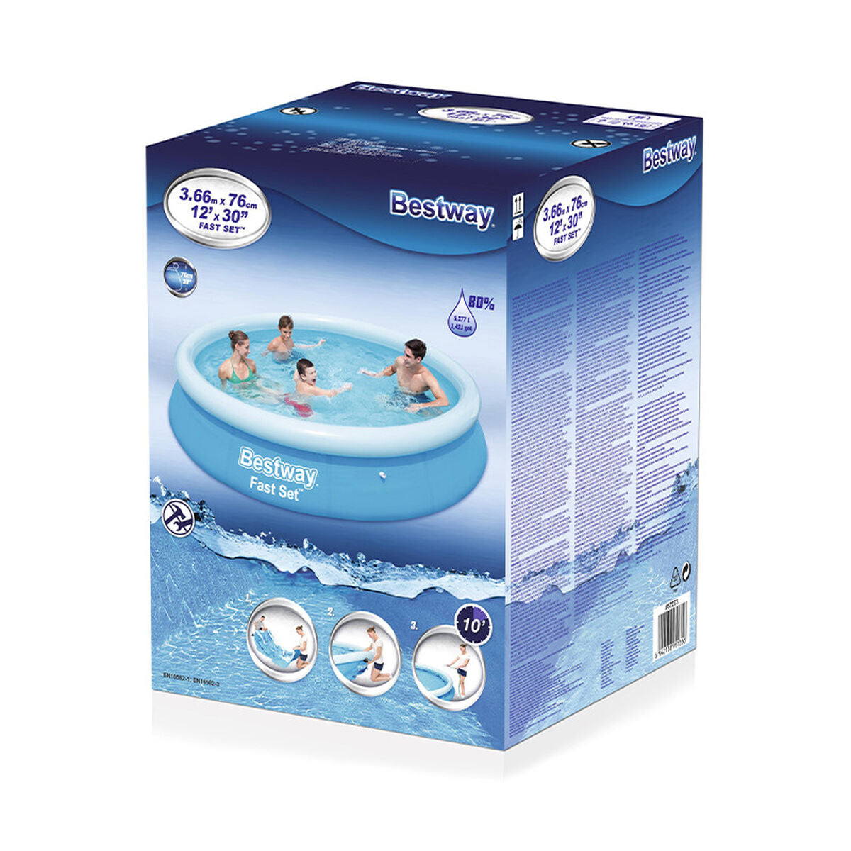 Bestway Aufblasbares Pool für Erwachsene 366x76 cm Garten