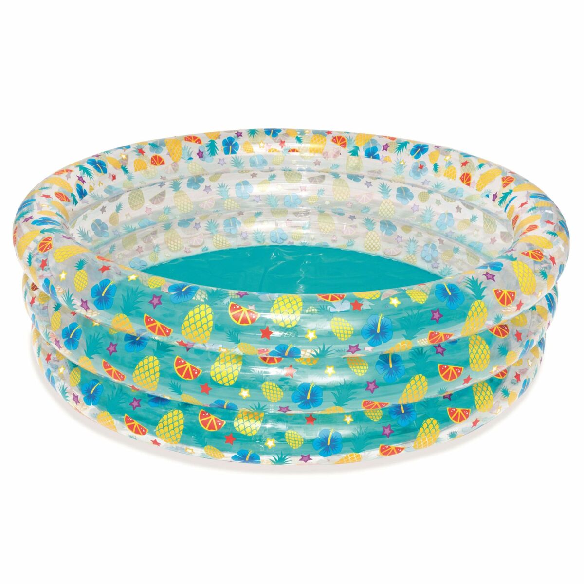 Bestway Aufblasbares Pool 3 Ringe Tropisch Transparent 170x53 cm +6 Ja