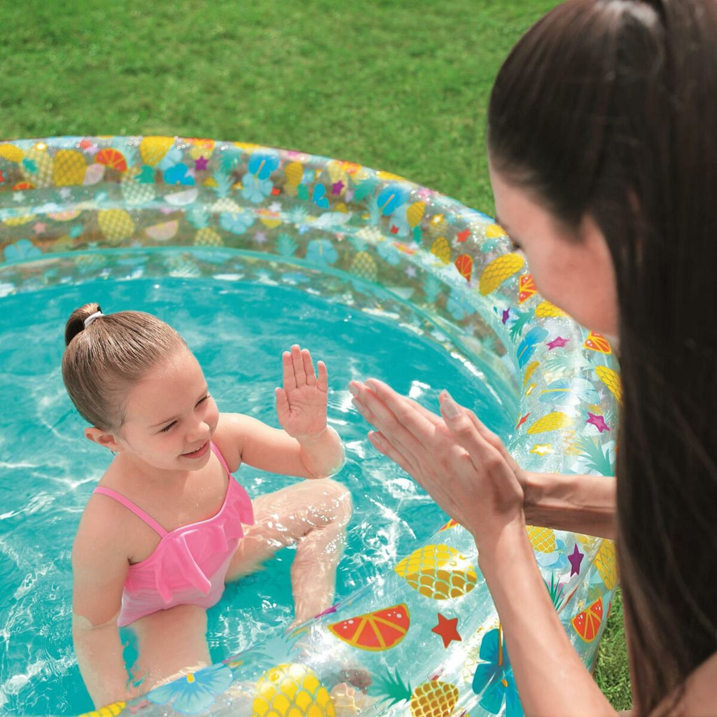 Bestway Aufblasbares Pool 3 Ringe Tropisch Transparent 170x53 cm +6 Ja