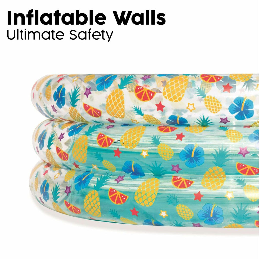 Bestway Aufblasbares Pool 3 Ringe Tropisch Transparent 170x53 cm +6 Ja