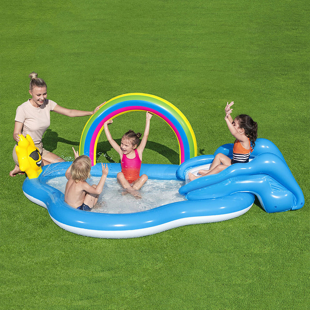 Bestway Aufblasbarer Pool Regenbogen Spielplatz 257x145x91 cm +2 Jahre