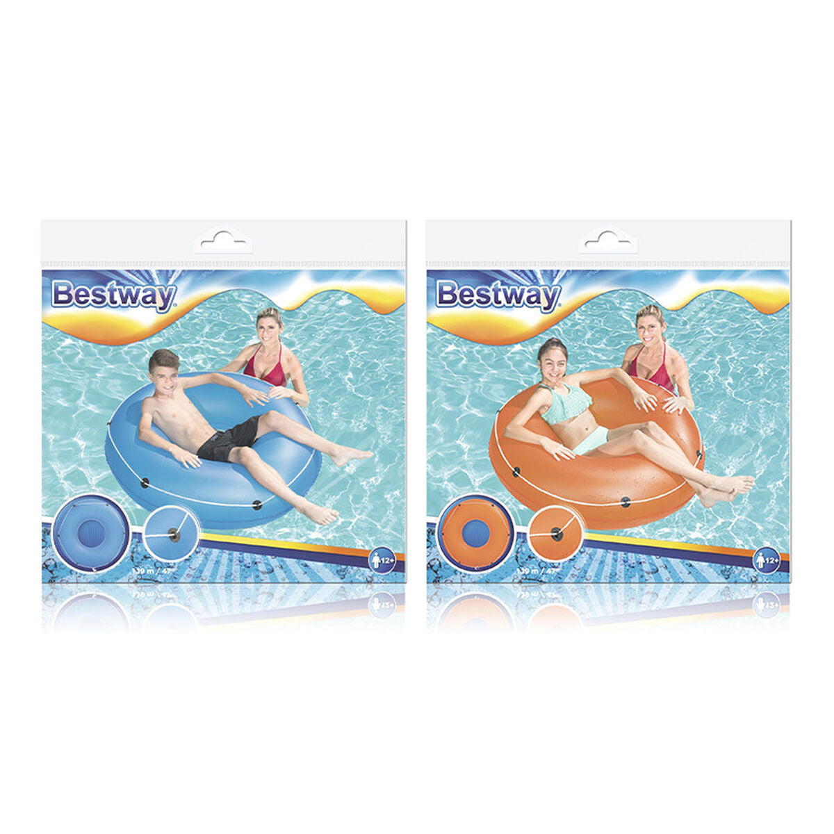 Bestway Aufblasbarer Schwimmring Einfarbig mit Seil Sortierte Farbe D1