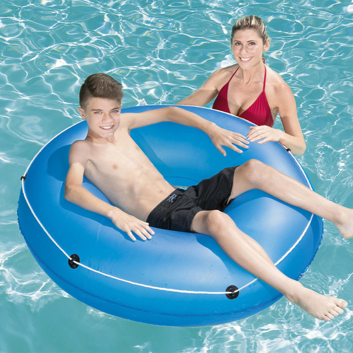 Bestway Aufblasbarer Schwimmring Einfarbig mit Seil Sortierte Farbe D1