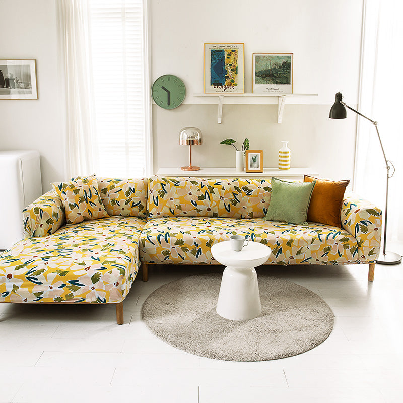 Stretch-Sofabezug mit Pflanzenmuster – Bild 4 | LuxeStyle