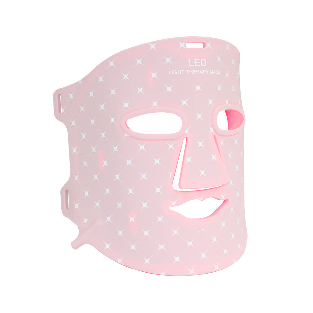 Farbige Silikon-Lichttherapie-Maske für Gesicht & Hals