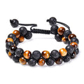 Tiger Eye Partnerarmbänder aus mattem Achat