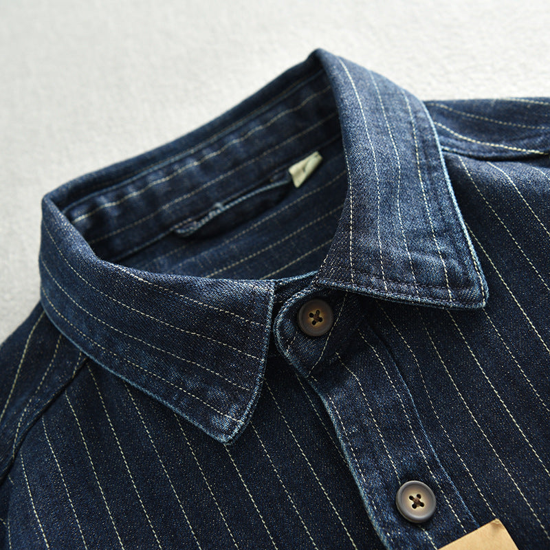 Gestreiftes Denim-Hemd für Herren – Bild 3 | LuxeStyle