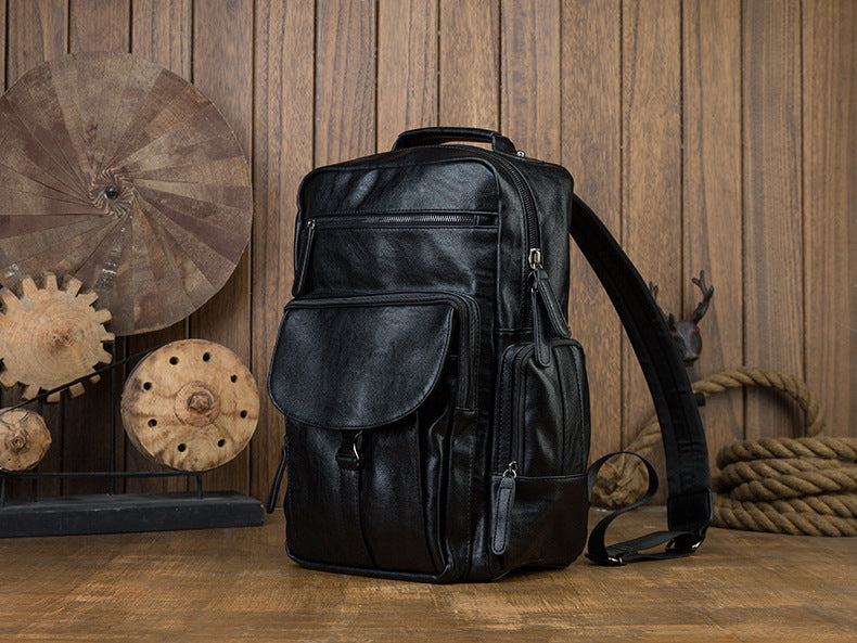 Grosser Rindsleder-Rucksack für Herren – Bild 10 | LuxeStyle
