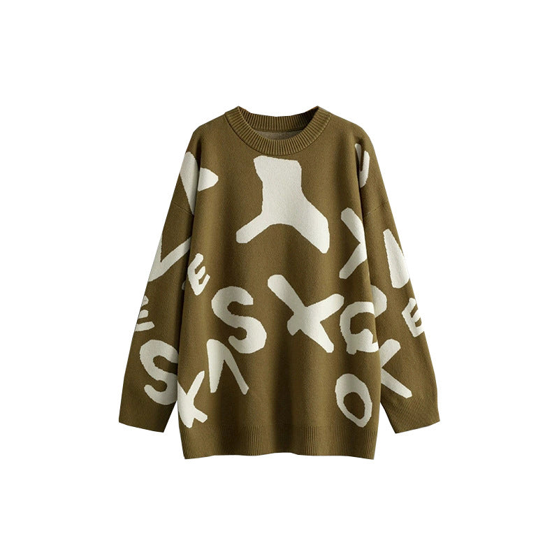 Mid-Length Jacquard Pullover für Damen