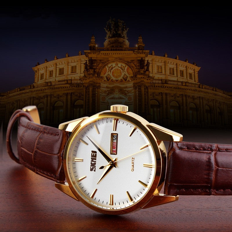Elegante Armbanduhr mit Lederarmband