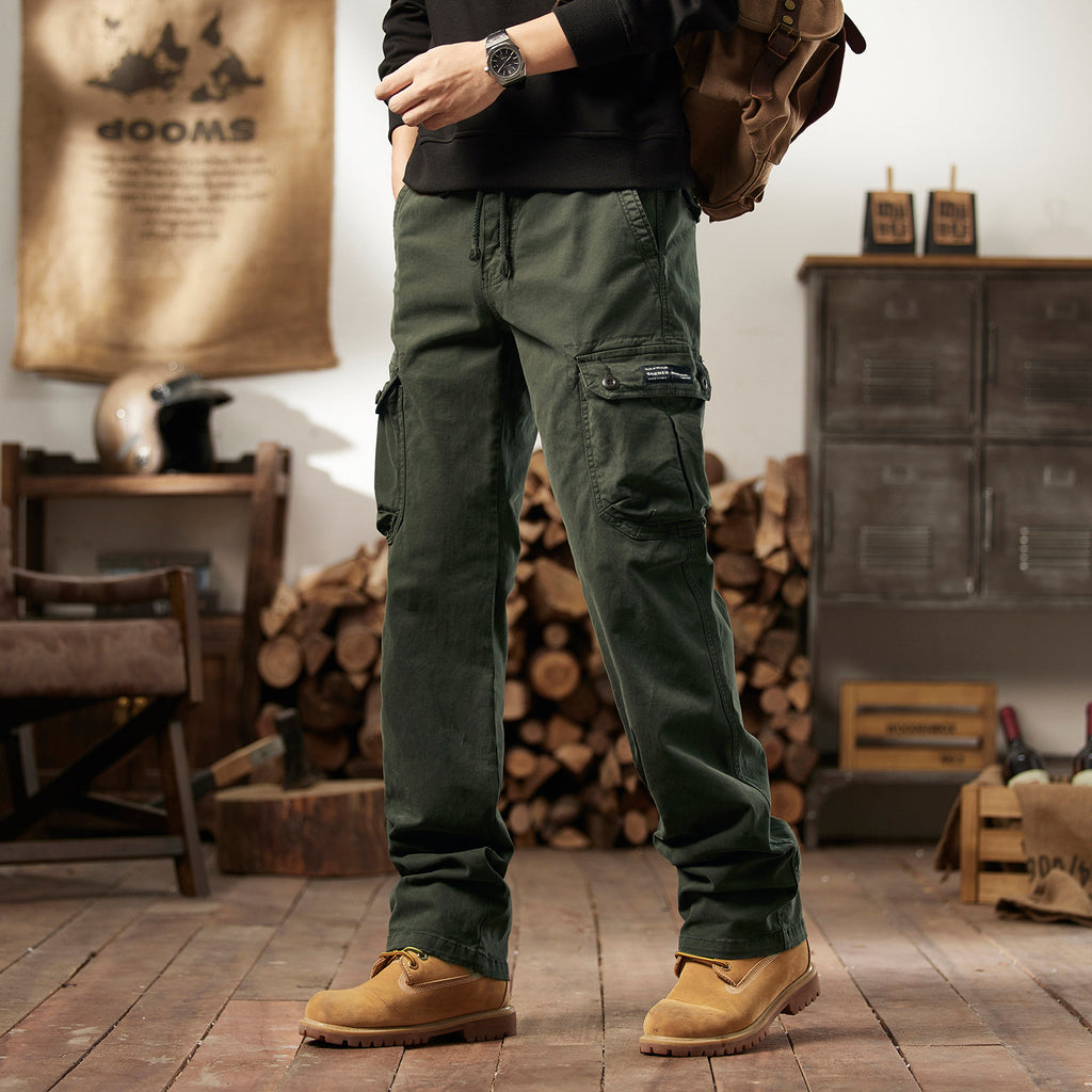 Outdoor Loose Straight-Leg Multi-Pocket Freizeithose