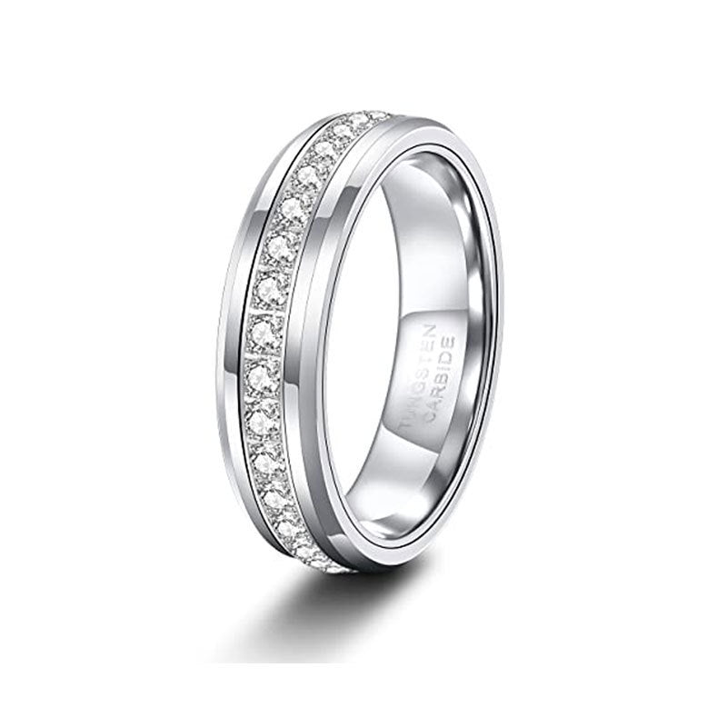 Goldfarbener Ring aus Wolframstahl mit Zirkonia – Bild 5 | LuxeStyle